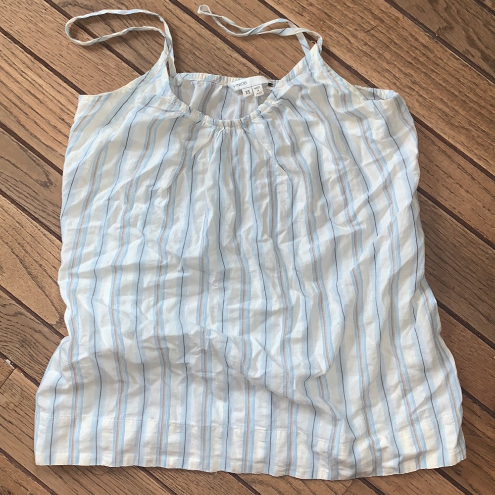 Vince xs striped cotton tank